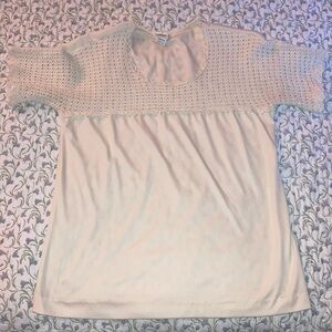 Vintage Style Rite beige retro knit blouse.